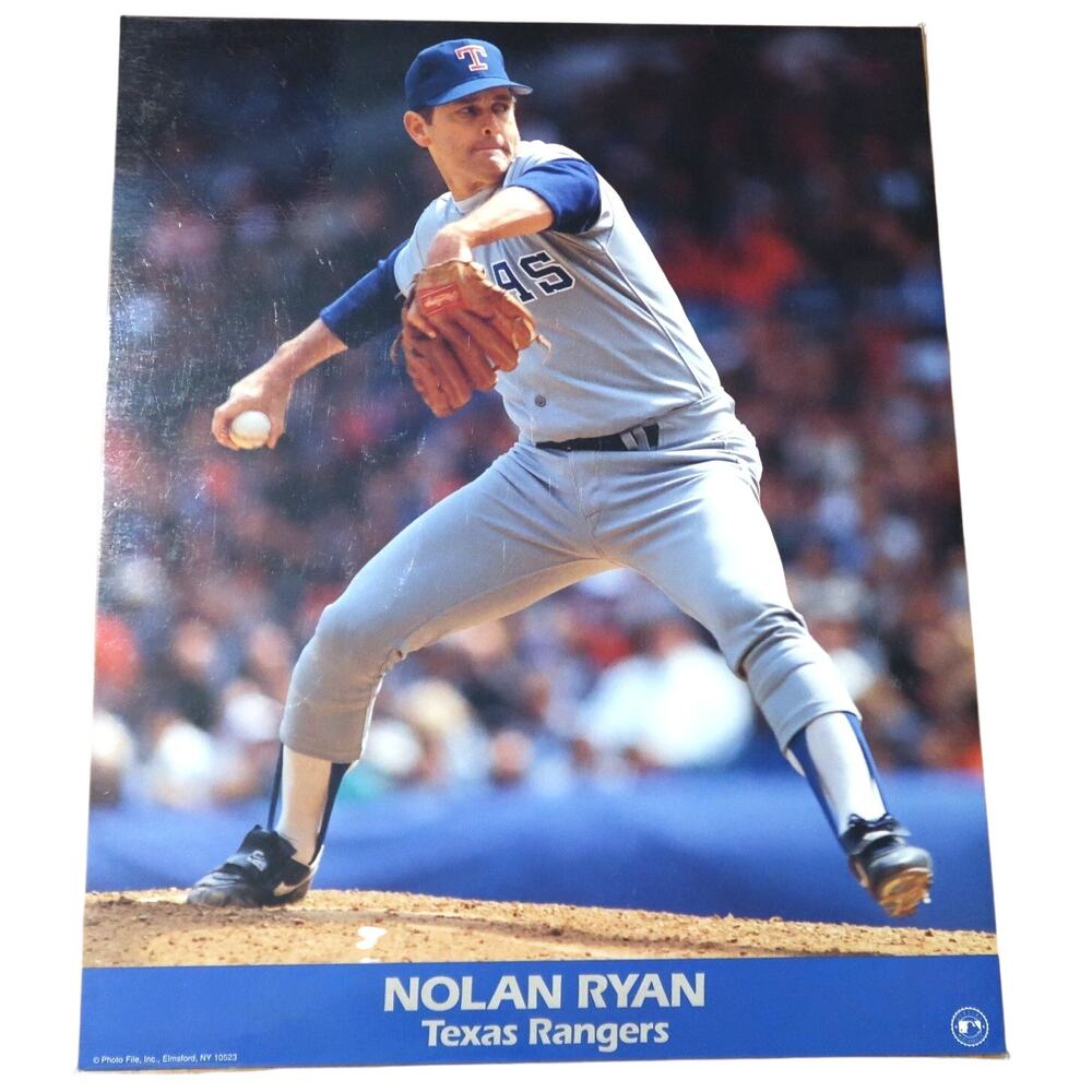 Photo File Nolan Ryan Baseball Poster Texas Rangers MLB 16x20 Vintage Laminated